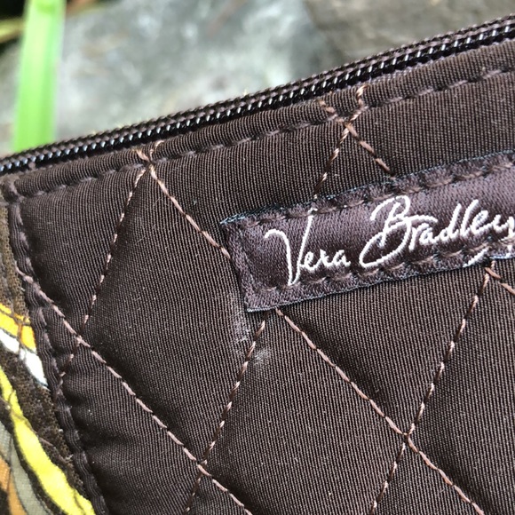 Vera Bradley Wristlet-Brown-Cloth-EUC-8x4 - Picture 4 of 14